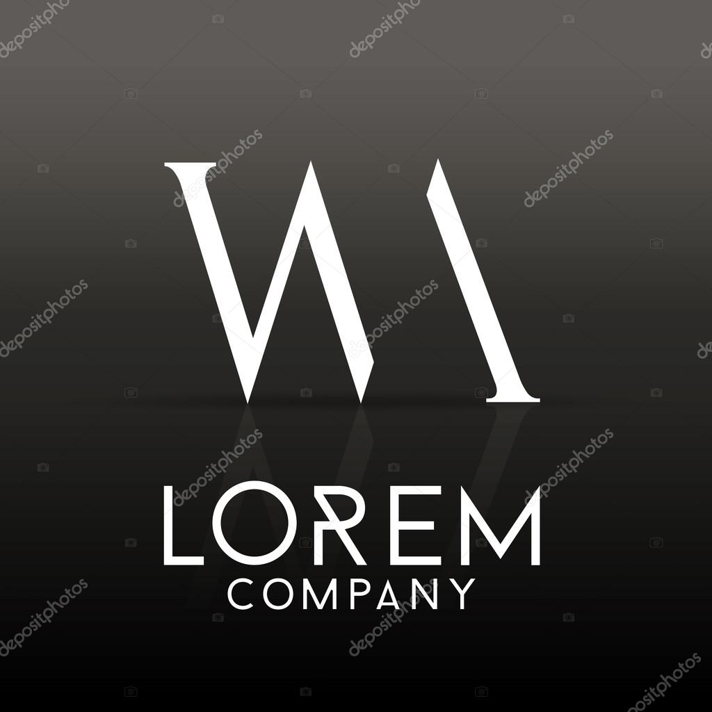 Elegant minimal letters symbol. Alphabet letters WA combination logo design. Vector illustration.