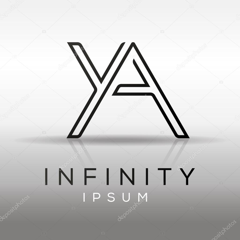 Elegant minimal letters symbol. Alphabet letters YA combination logo design. Vector illustration.