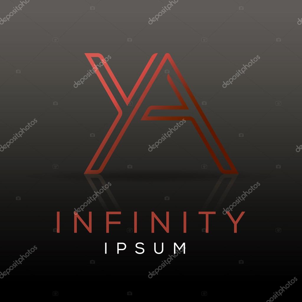 Elegant minimal letters symbol. Alphabet letters YA combination logo design. Vector illustration.