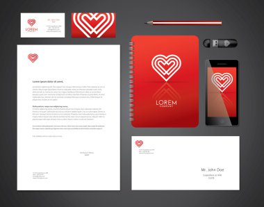 kalp ile kurumsal kimlik şablonları