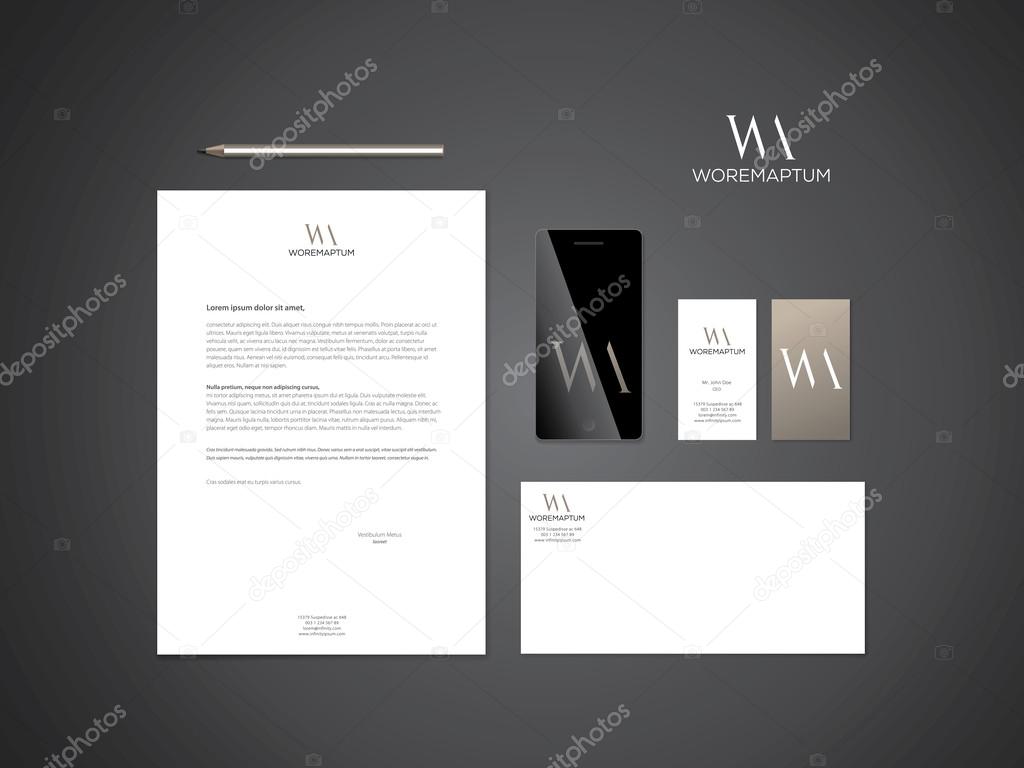 Elegant minimal style corporate identity template. Typographic letter   logo. Vector illustration.