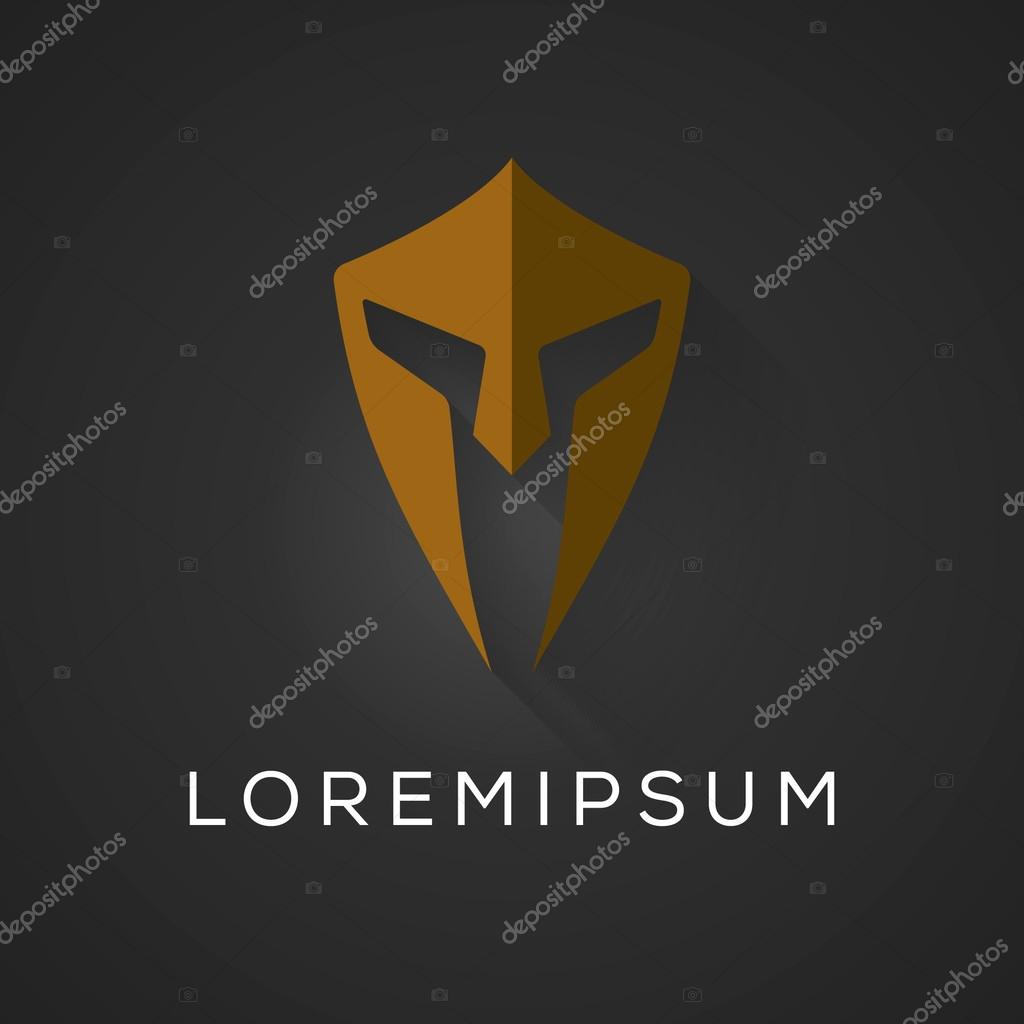Centurion warrior helmet logo design element. Security visual identity.