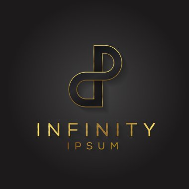 Siyah ve altın Alfabe harf logo