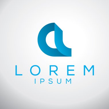 Soyut grafik logo. Zarif en az stil kurumsal kimlik işareti şablonu. Vektör çizim.