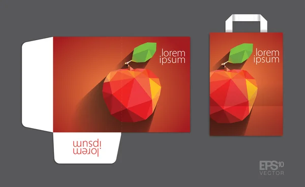 빨간 사과와 폴더 디자인 — 스톡 벡터