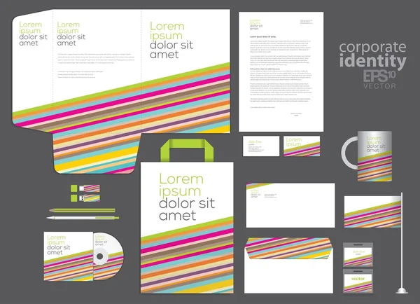 Farbe Corporate Identity Vorlage Design — Stockvektor