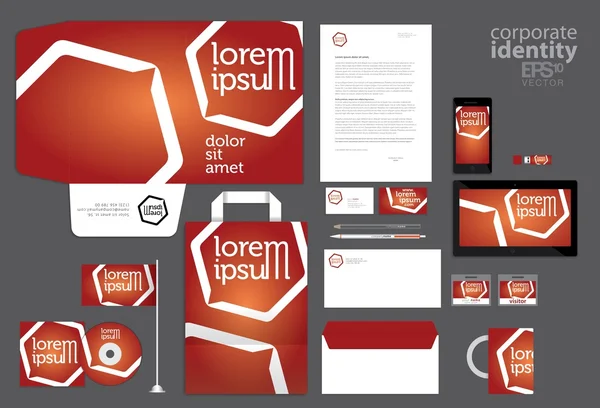 红色的企业标识模板设计 — 图库矢量图片