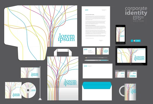 Modèle d'identité d'entreprise couleur design — Image vectorielle