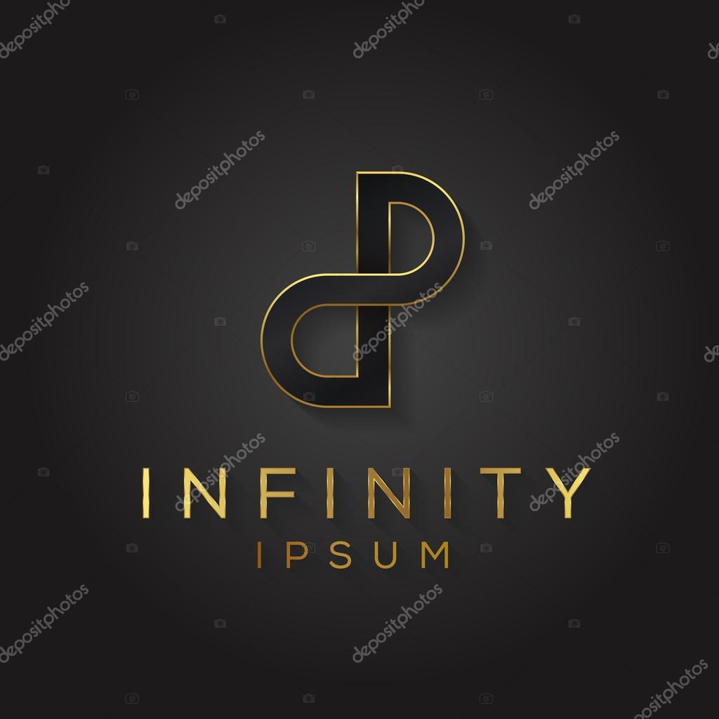 Elegant black and gold alphabet DP letter logo. Vector illustration