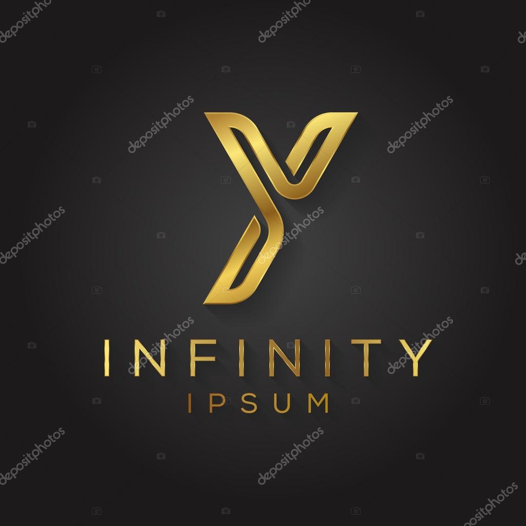 Elegant black and gold alphabet Y letter logo. Vector illustration.