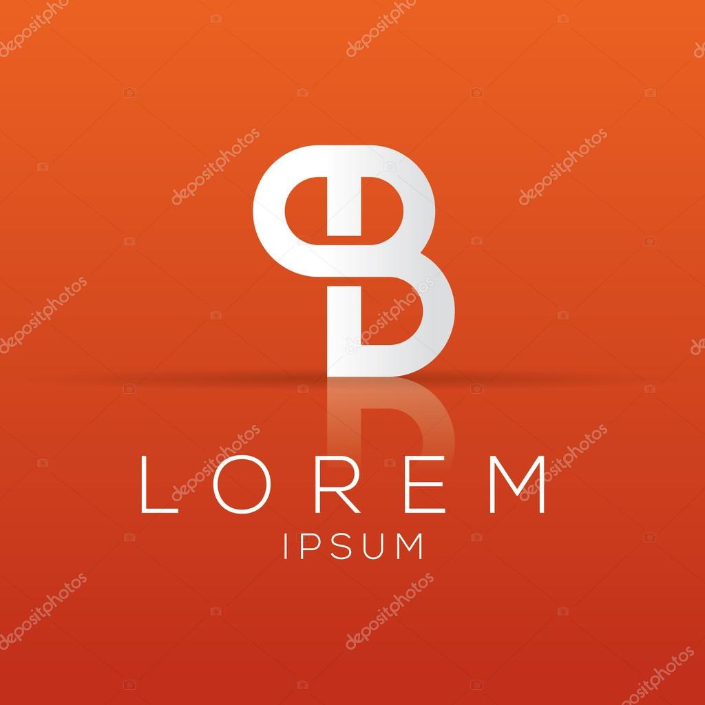Elegant minimal letter symbol with orange background. Alphabet logo design