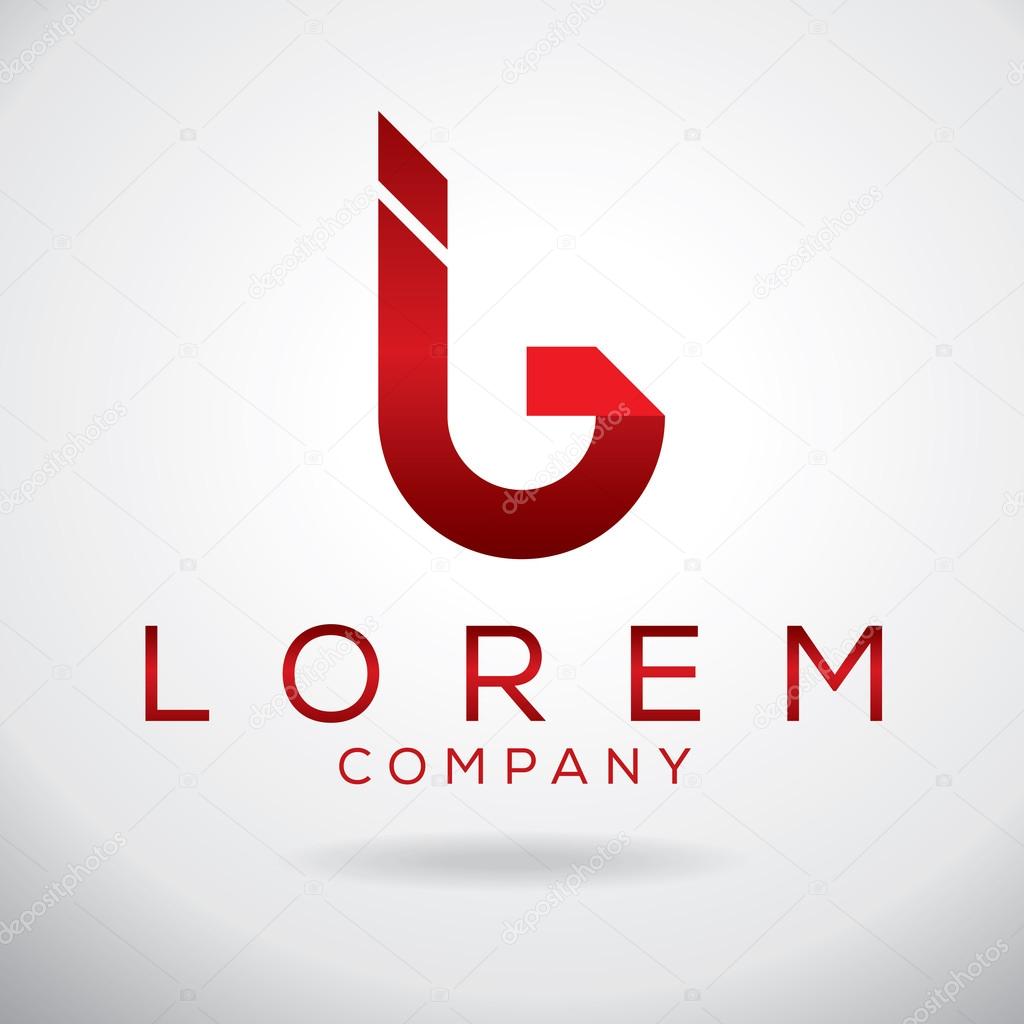 Abstract vector graphic type b logo. Elegant minimal style corporate identity sign template. Vector illustration.