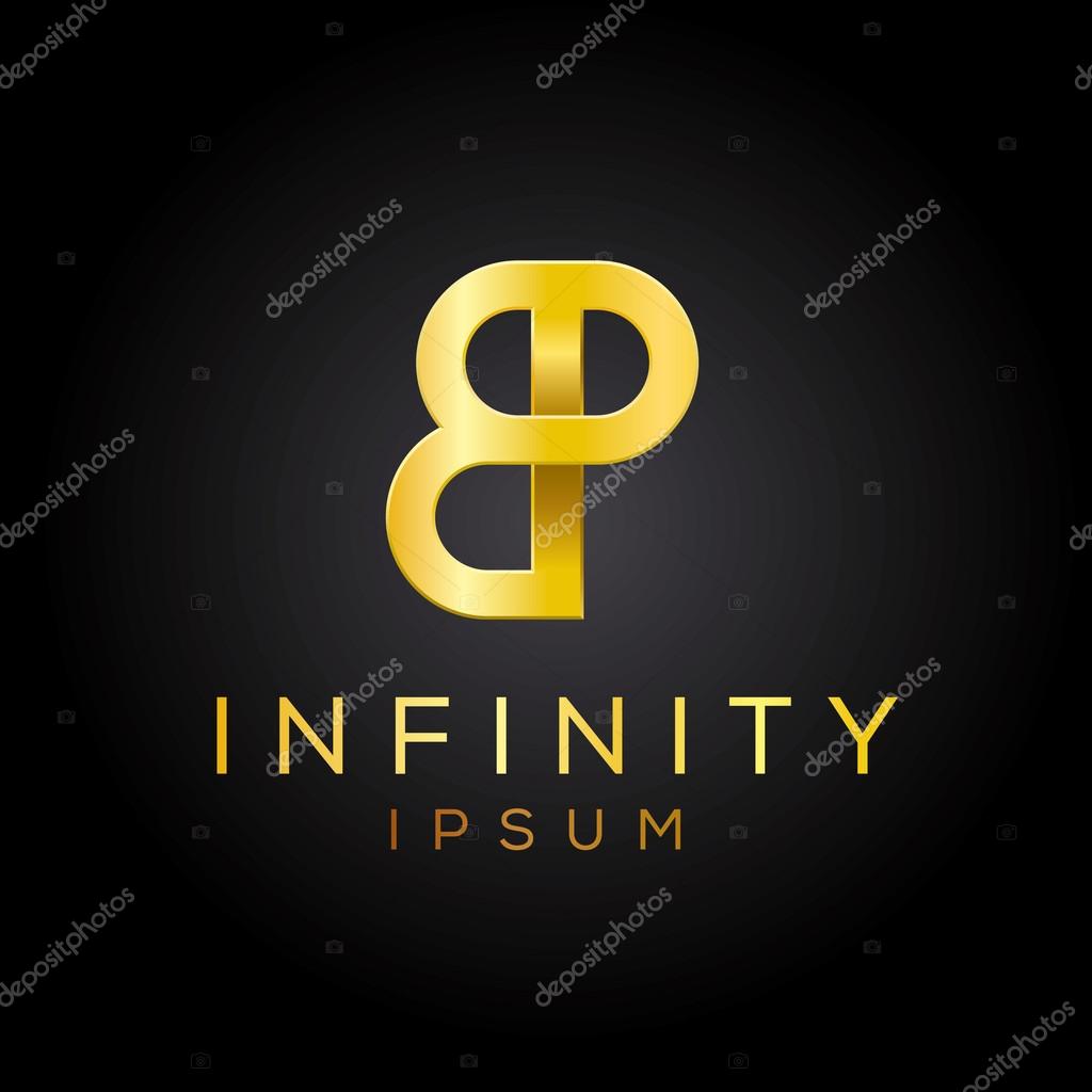 Elegant minimal letter symbol. Alphabet P and B logo design