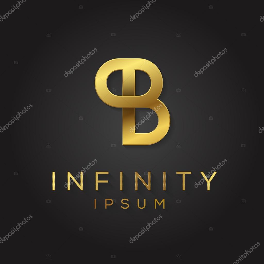 Elegant minimal letter symbol. Alphabet P and B logo design