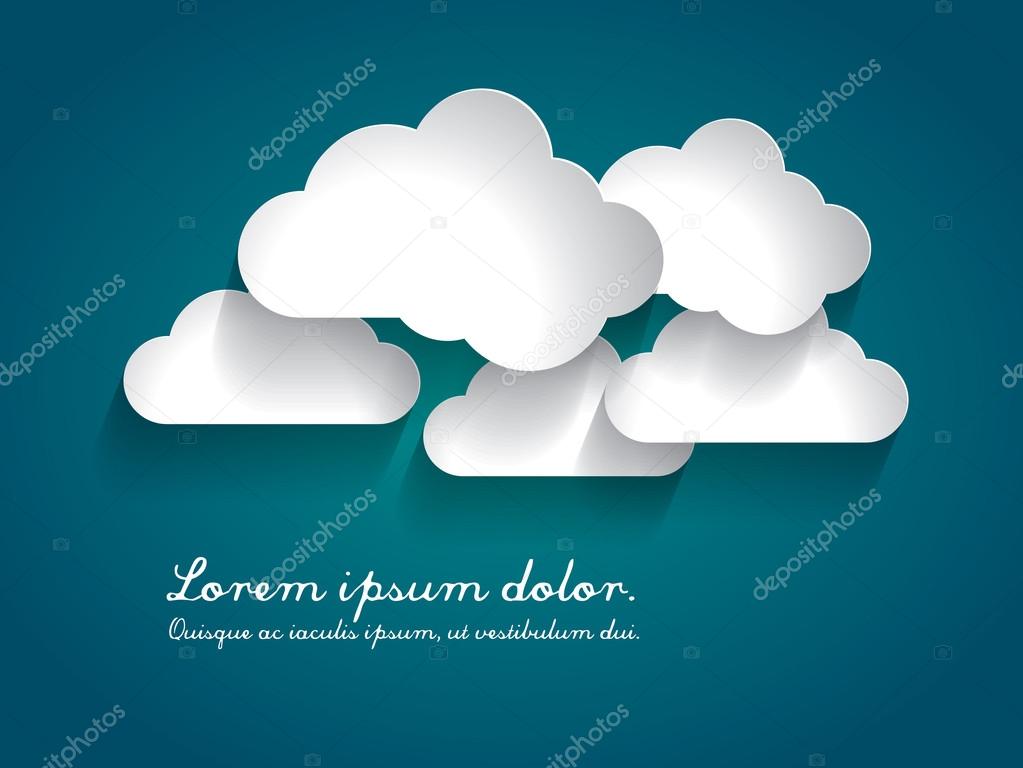 Background with paper clouds