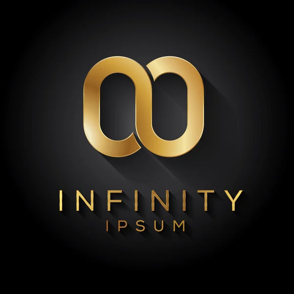 Gold infinity logo template — Stock Vector