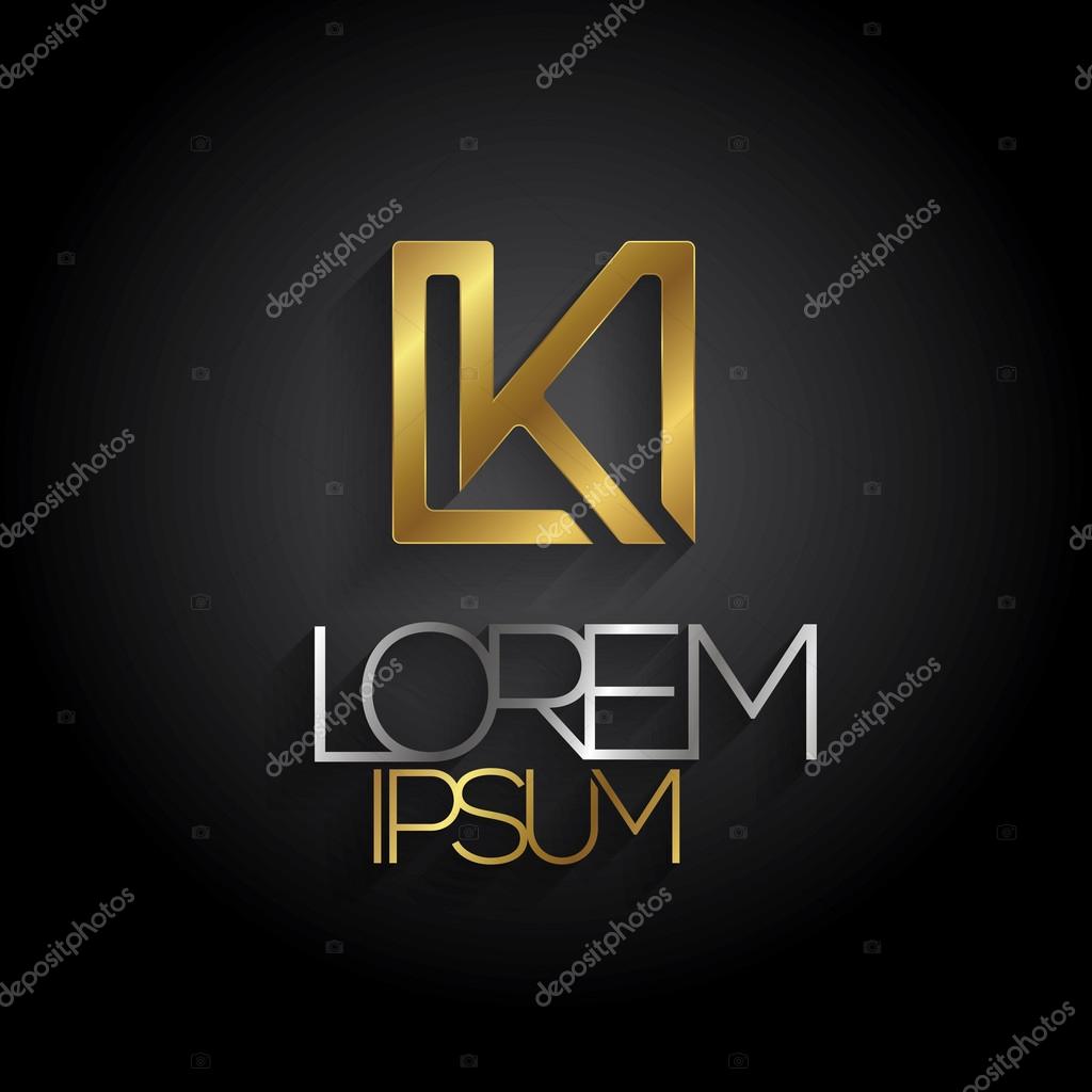 Elegant minimal letter symbol. Alphabet K  logo design. Vector illustration.