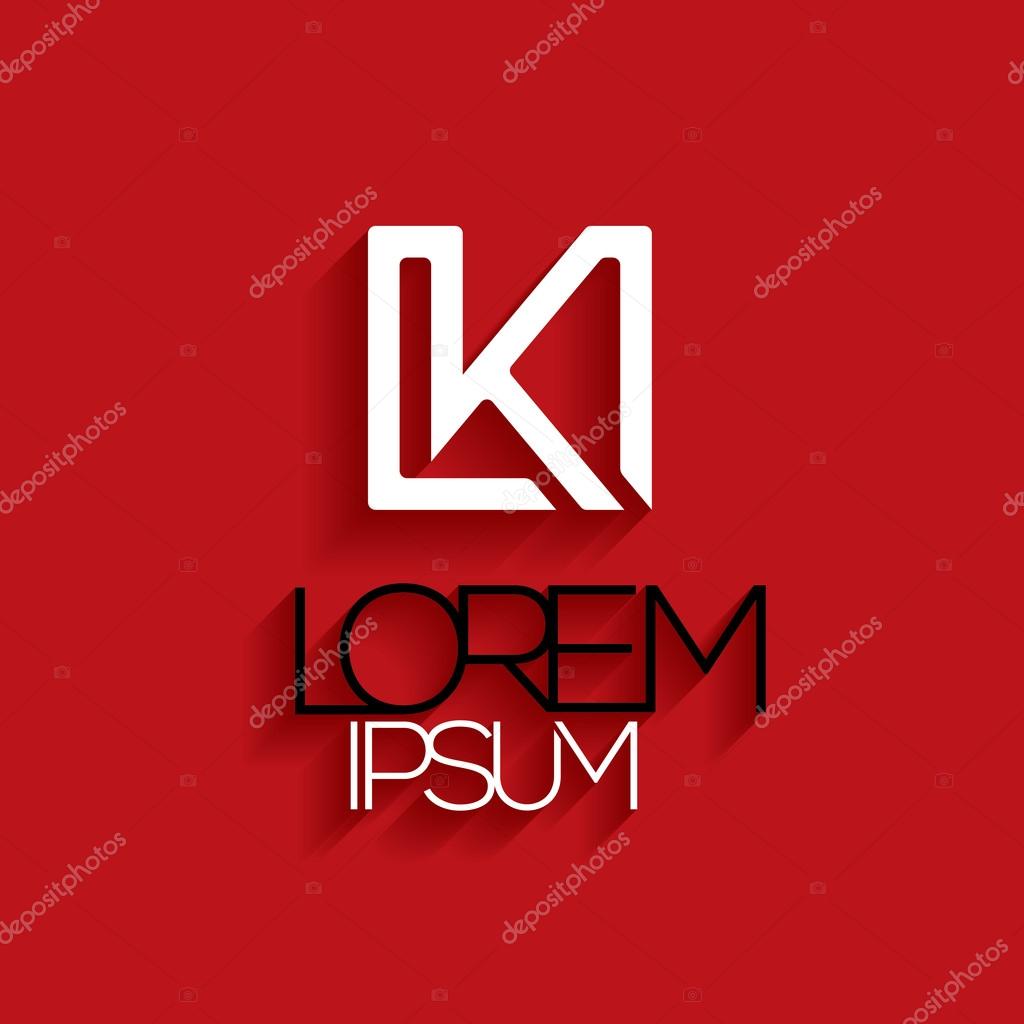 Elegant minimal letter symbol. Alphabet  K logo design. Vector illustration.