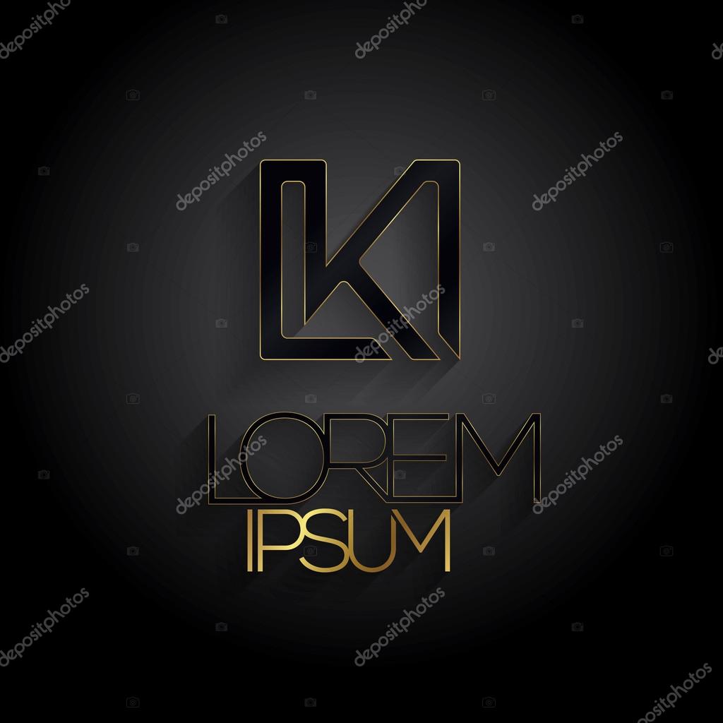 Elegant minimal letter symbol. Alphabet K  logo design. Vector illustration.