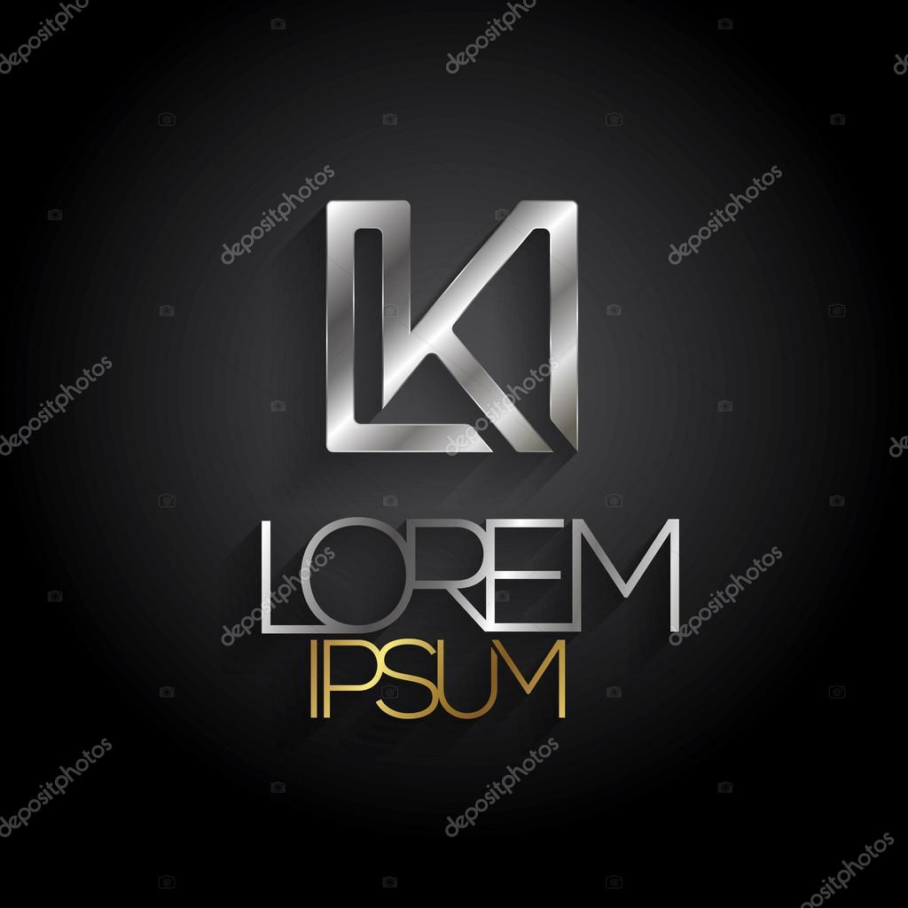 Elegant minimal letter symbol. Alphabet K  logo design. Vector illustration.