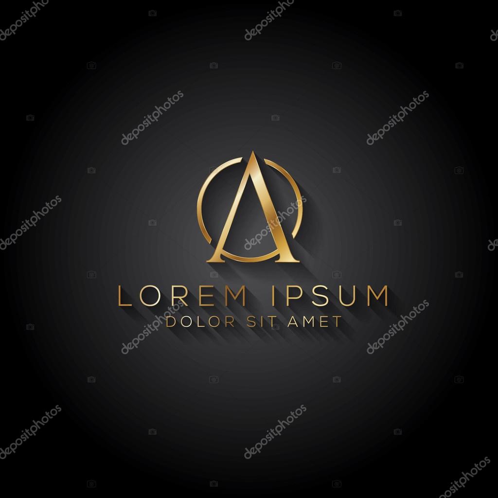 Elegant minimal letter symbol. Alphabet  A logo design. Vector illustration.