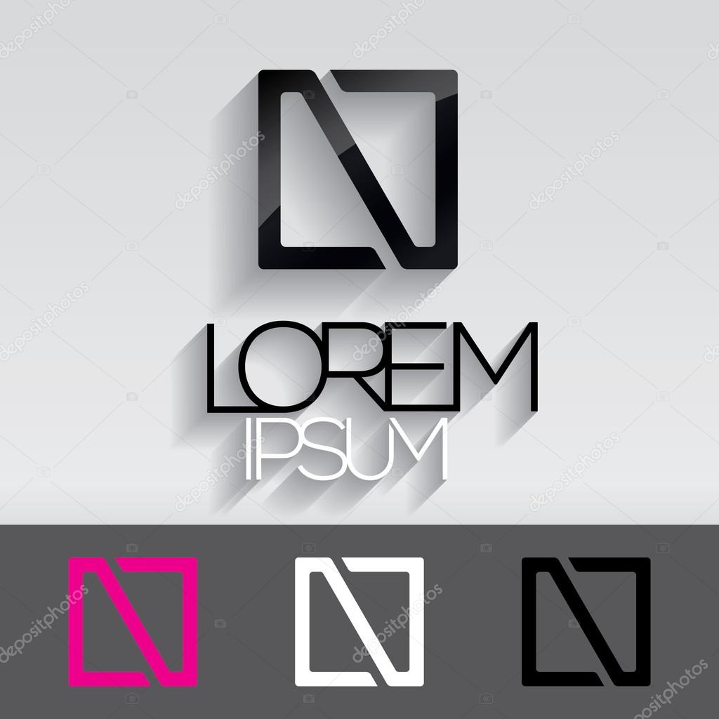 Elegant minimal letter symbol. Alphabet N logo design. Vector illustration.