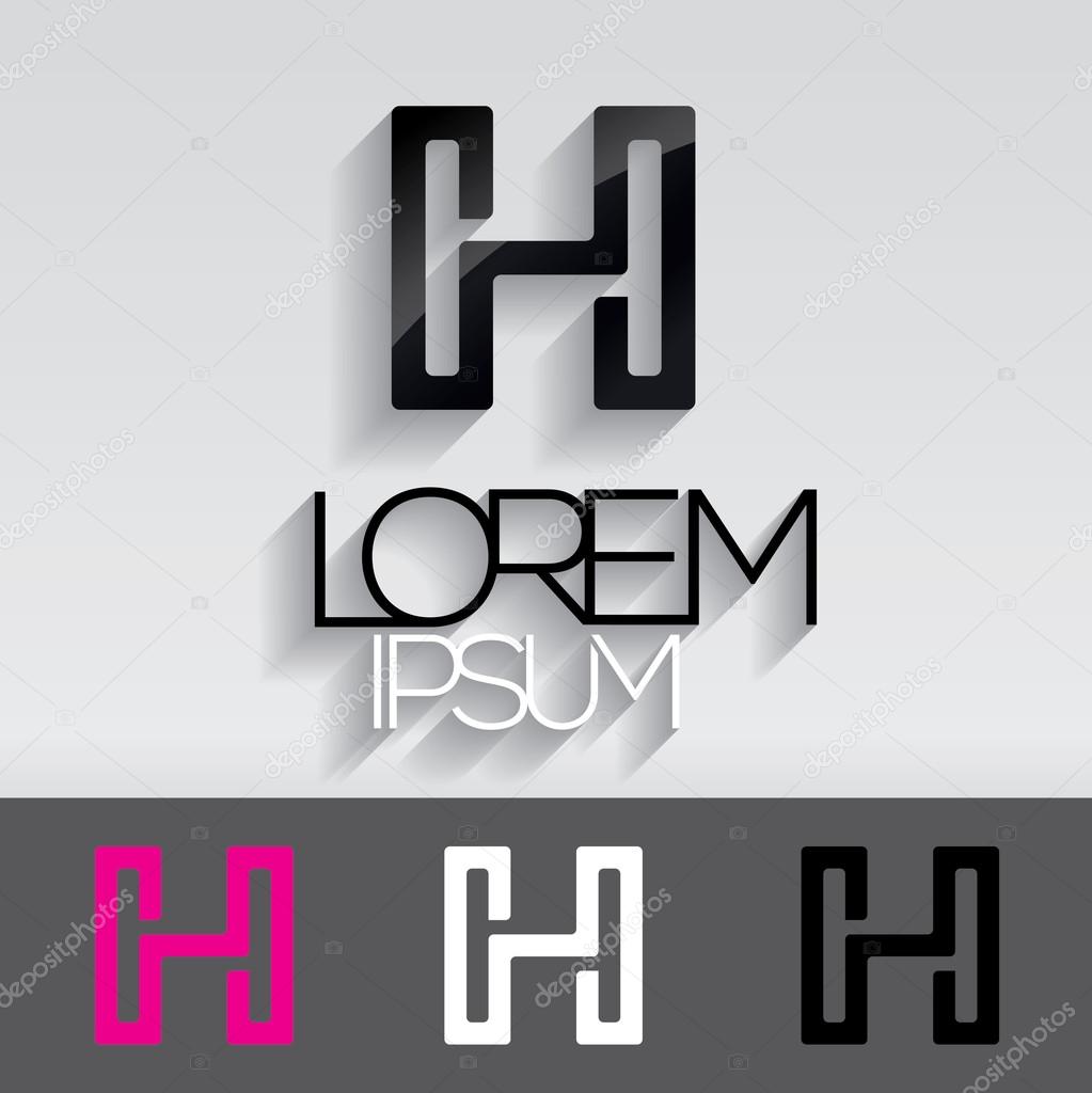Elegant minimal letter symbol. Alphabet H logo design. Vector illustration.