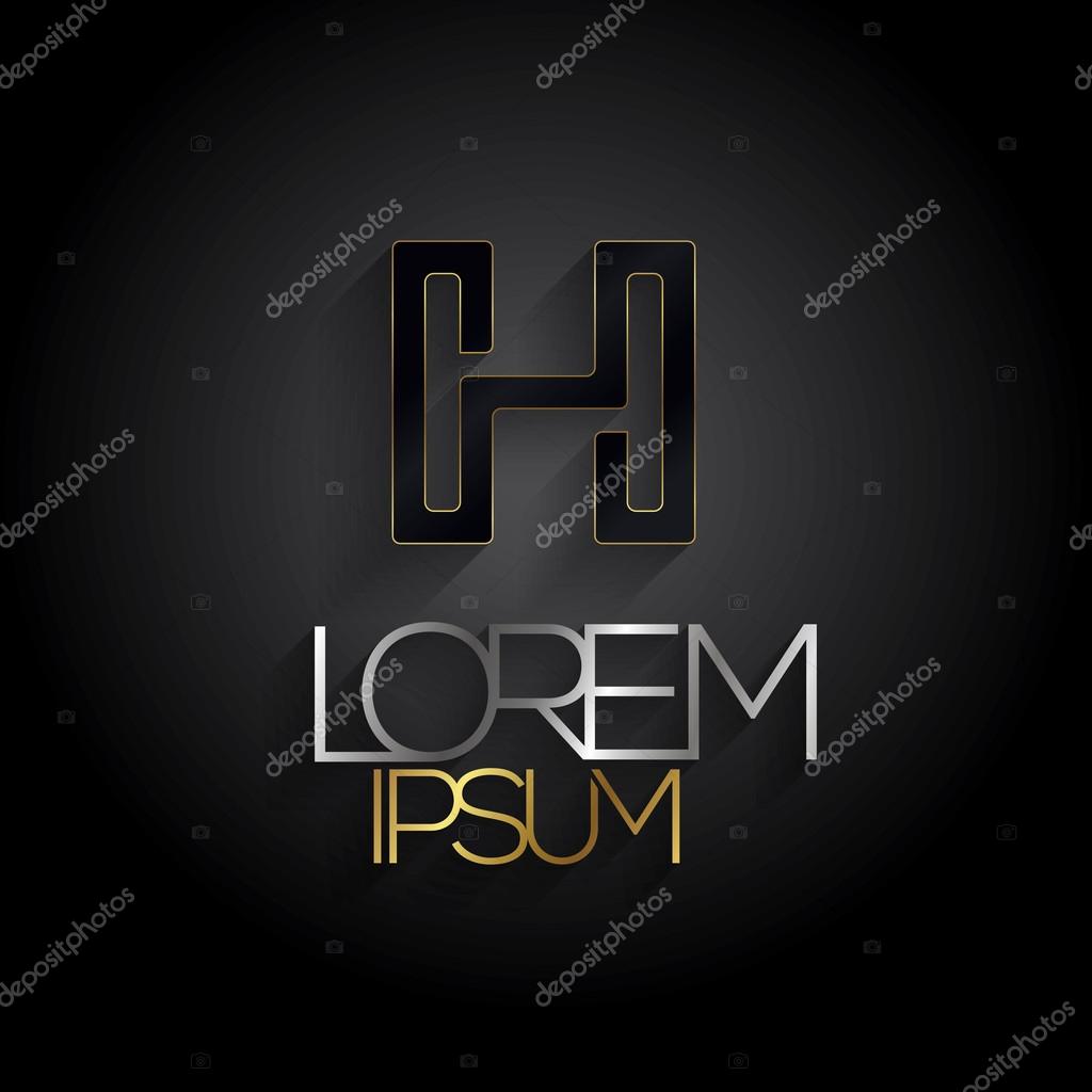 Elegant minimal letter symbol. Alphabet H logo design. Vector illustration.