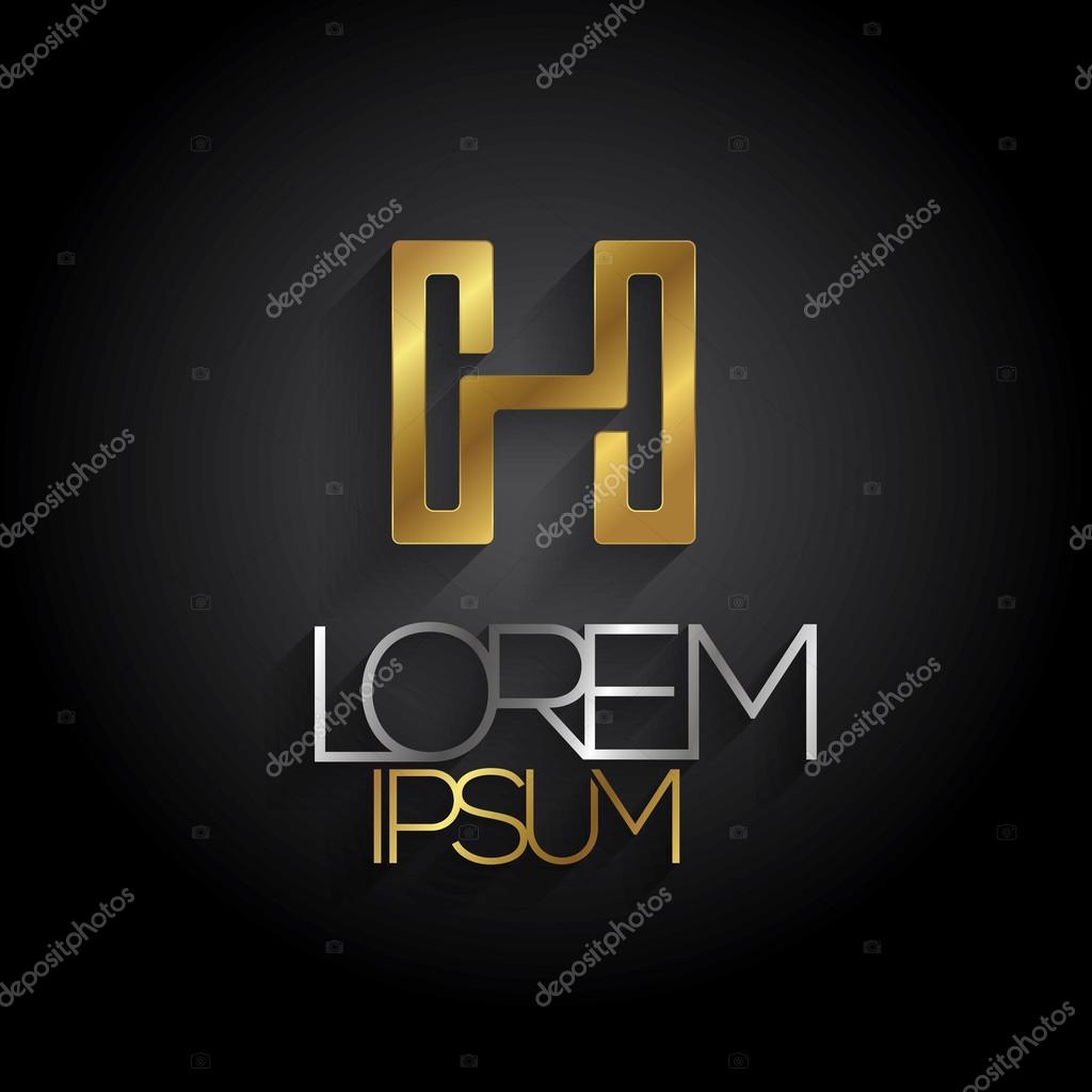 Elegant minimal letter symbol. Alphabet H logo design. Vector illustration.