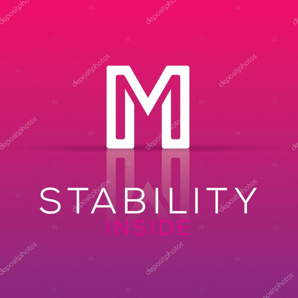 Elegant minimal letter symbol. Alphabet M logo design. Vector illustration.