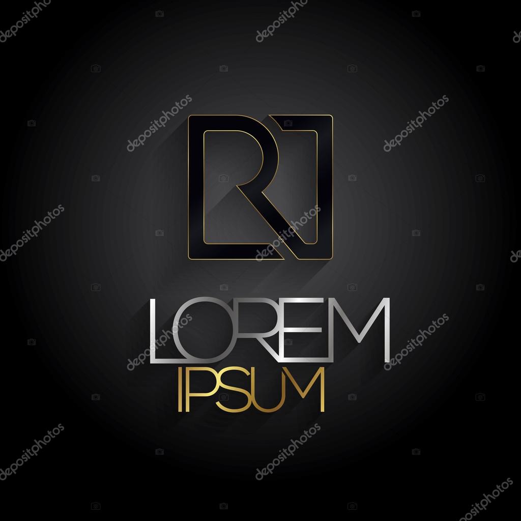Elegant  letter symbol. Alphabet  R golden silver logo design. Vector illustration.