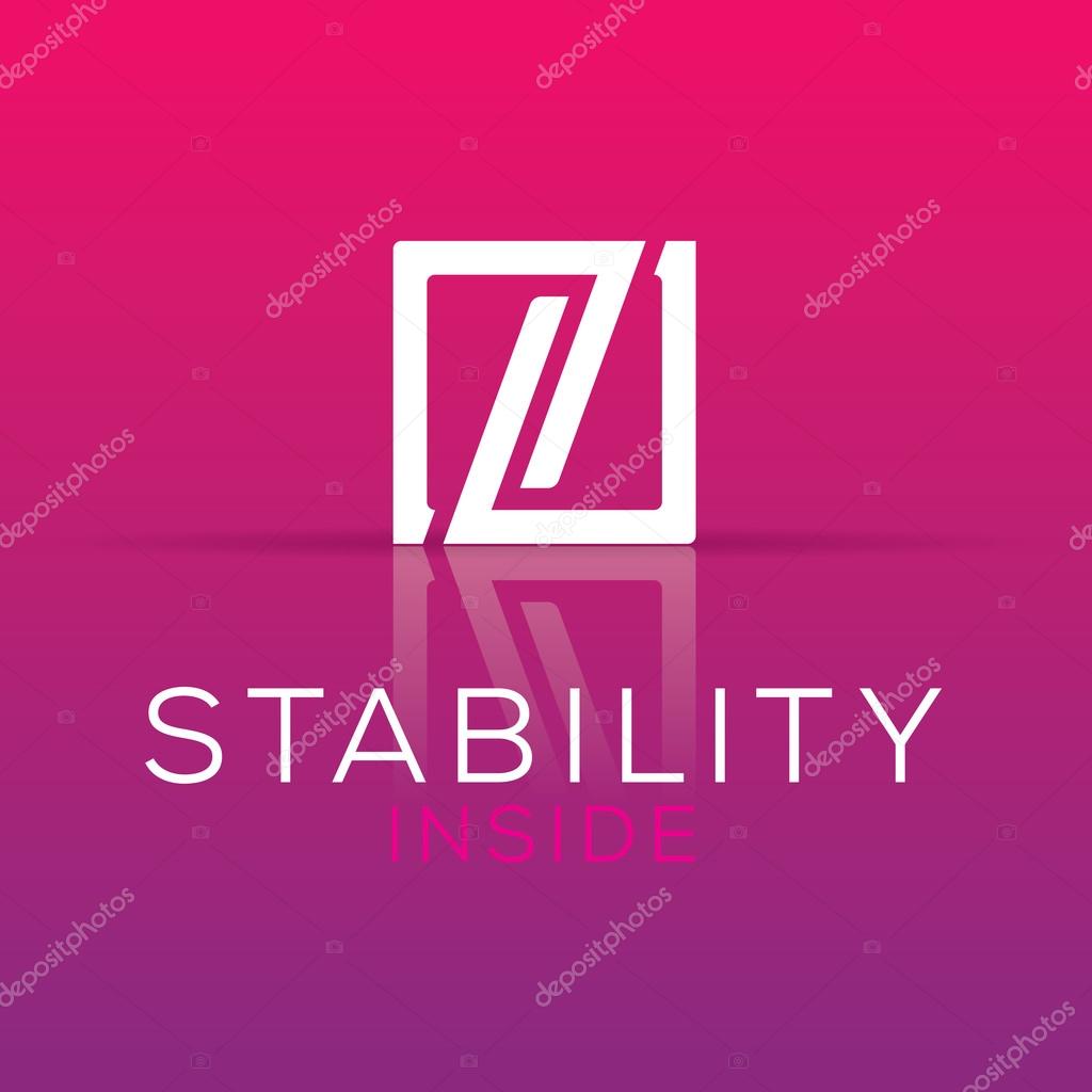 Elegant geometric letter symbol. Abstract letter Z logo in a square. Vector illustration.