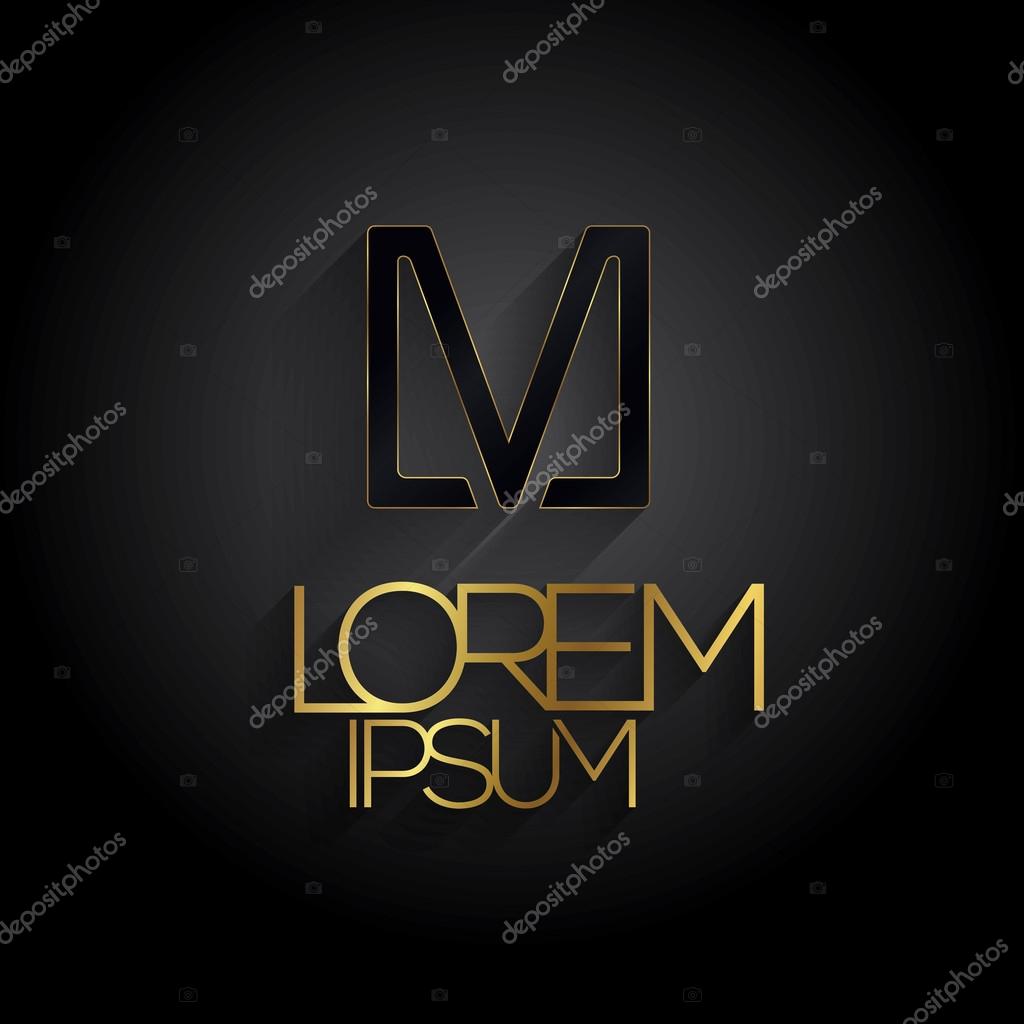 Elegant minimal letter symbol. Alphabet  V logo design. Vector illustration.