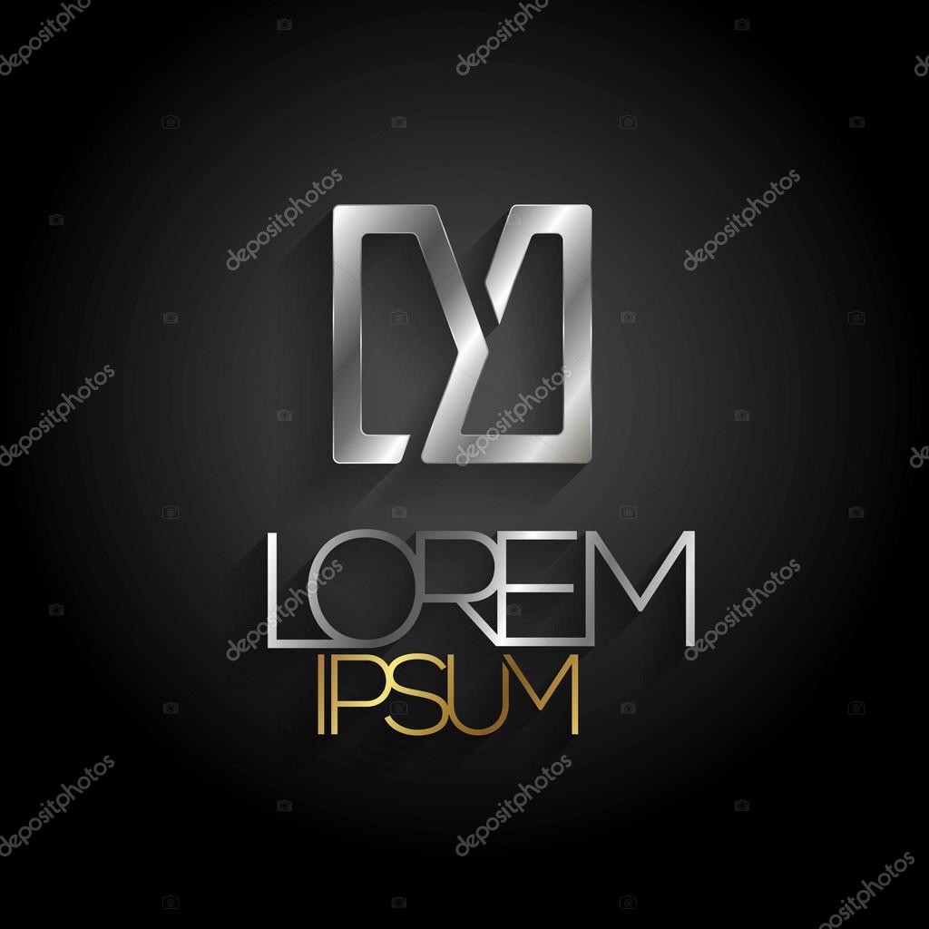 Elegant minimal letter symbol. Alphabet  Y logo design. Vector illustration.