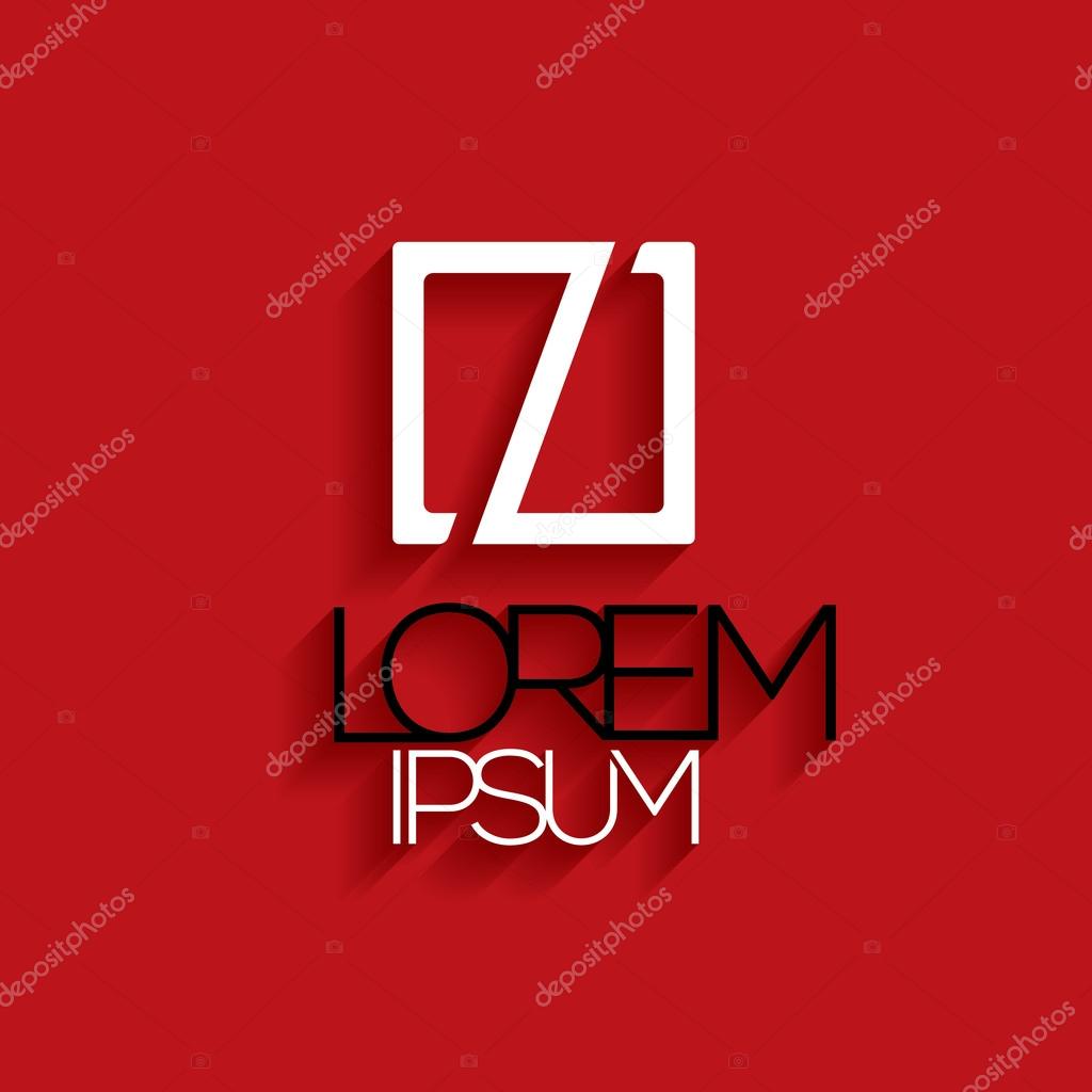 Elegant geometric letter symbol. Abstract letter Z logo in a square. Vector illustration.