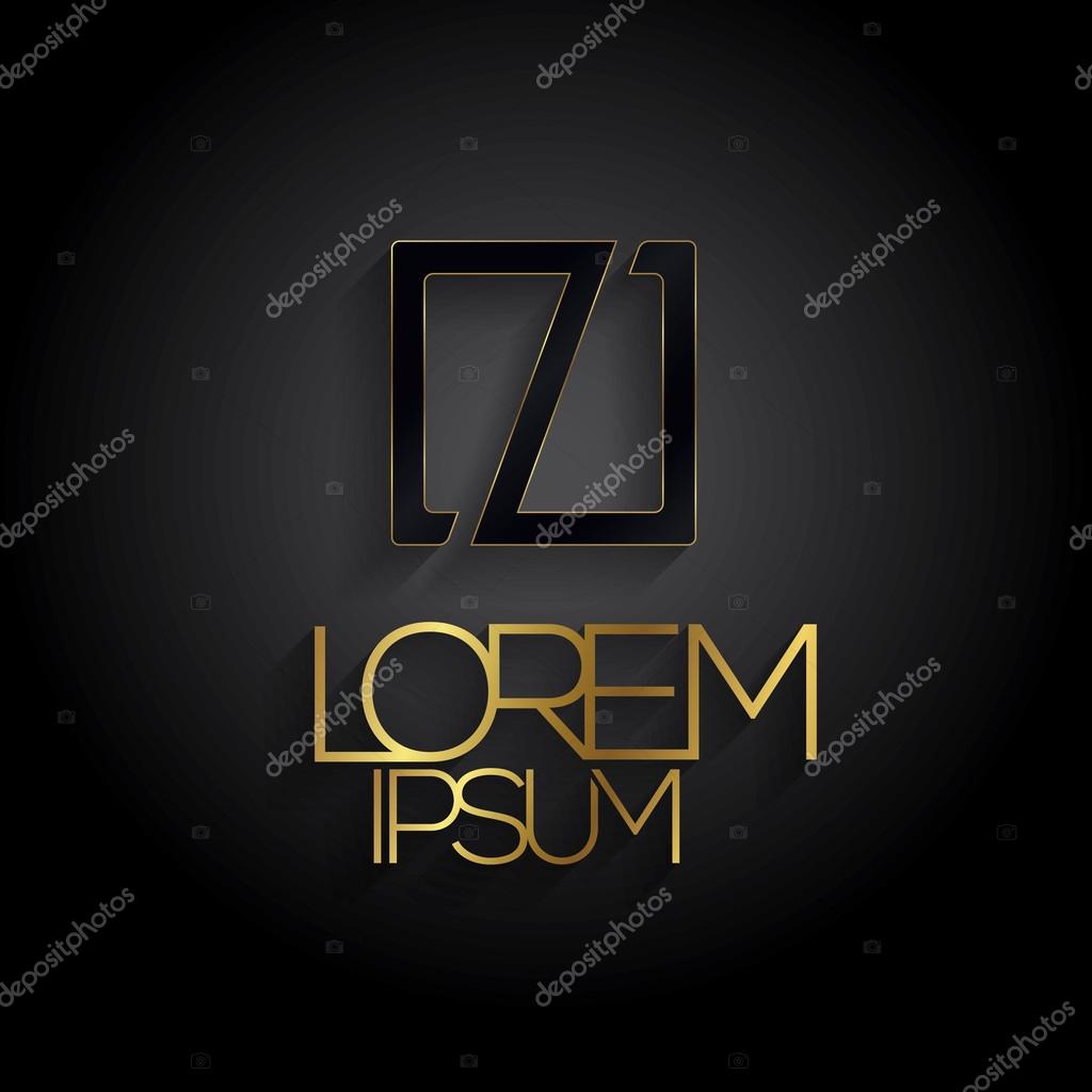 Elegant geometric letter symbol. Abstract letter Z logo in a square. Vector illustration.
