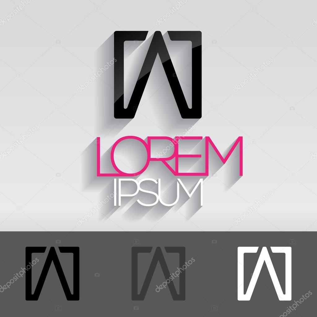 Elegant minimal letter symbol. Alphabet  A logo design. Vector illustration.