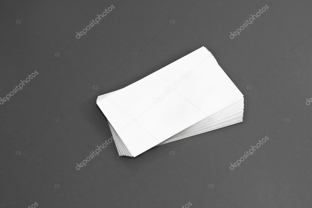 Blank corporate identity package business card with clear gray background.