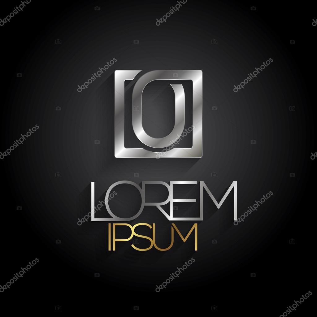 Typographic letter Q logo in a square. Vector illustration.