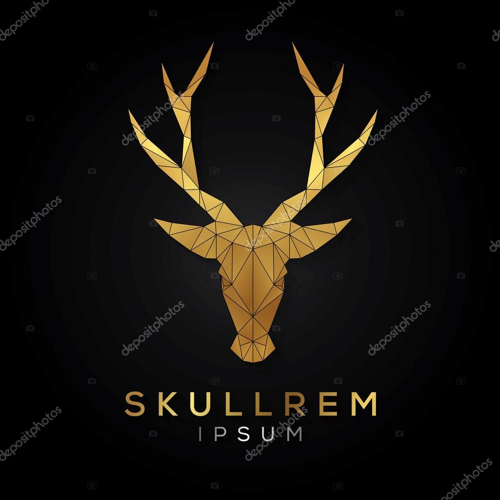 Deer face logo template for business. Abstract deer head with grid lines. Vector illustration.