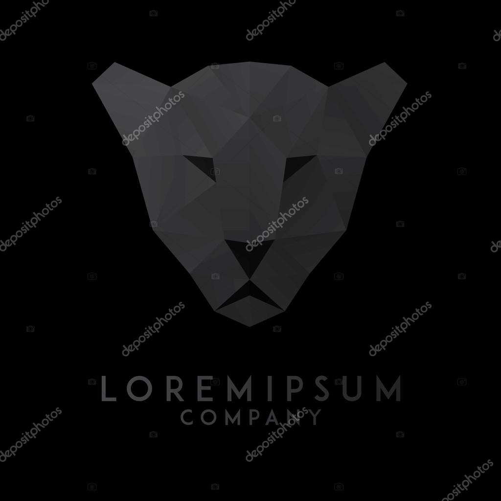 Jaguar head logo template for business. Abstract head with grid lines. Vector illustration.