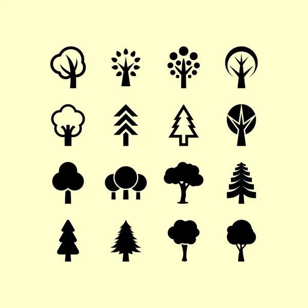 Tree icons — Stock Vector