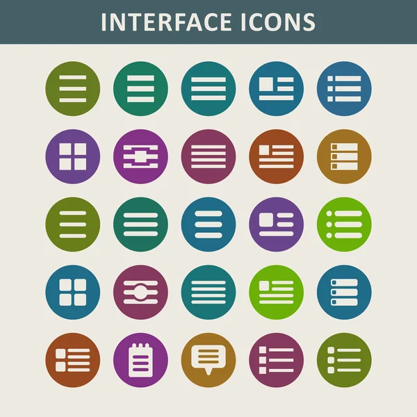 Ensemble d'icônes d'interface — Image vectorielle