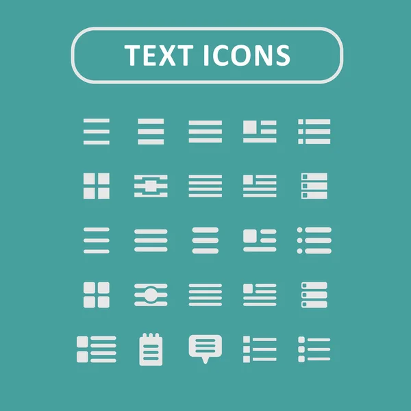 Iconos de texto para web — Vector de stock