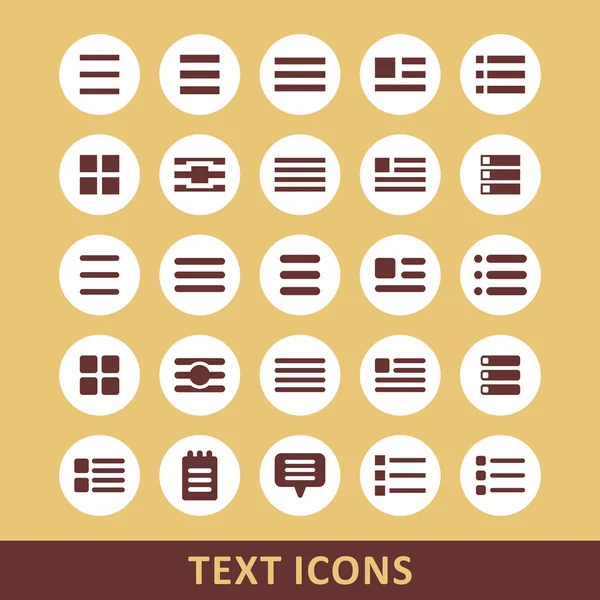 Text ikoner för webben — Stock vektor