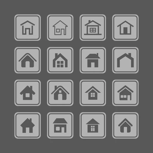 Haussymbole gesetzt — Stockvektor
