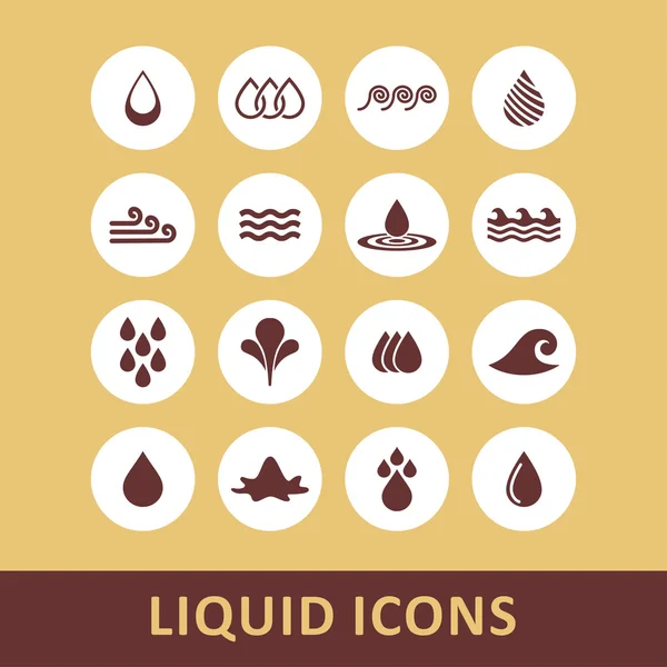 Iconos de agua y líquidos — Vector de stock