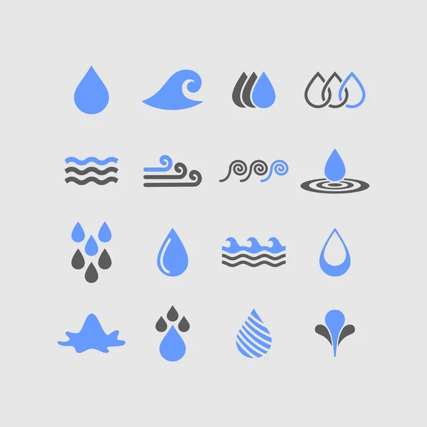 Water flat icons — Stock Vector