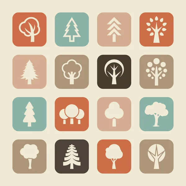 Doğa ağaç sembolleri — Stok Vektör