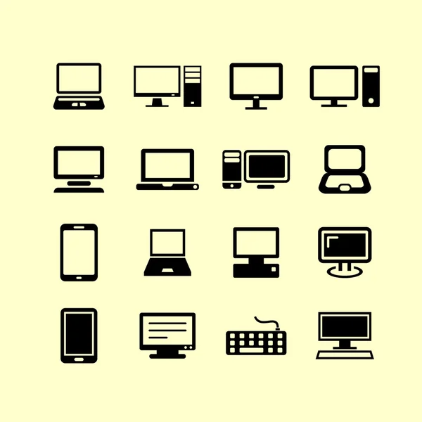 Ikony zařízení počítače. — Stockový vektor